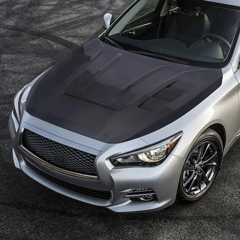 

New DS Style Carbon Fiber Front Vents Engine Hood For Infiniti Q50 Q50s Q50l 2014-2024 Engine Cover