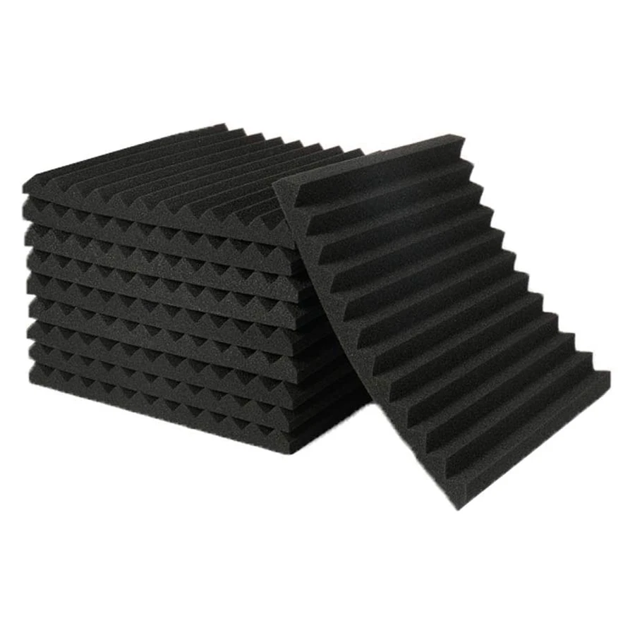 A56XQ 50Pcs Acoustic Soundproof Foam Sound Absorbing Panels Sound Insulation Panels Wedge for Studio Walls Ceiling,1X12X12Inch