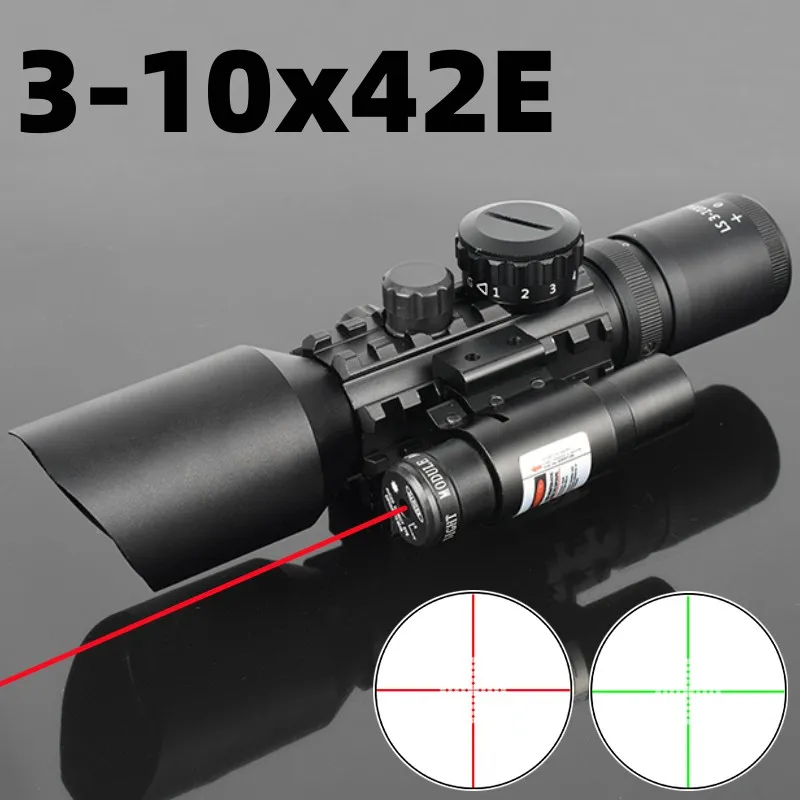 Tactical Riflescope Red/green Cross-Hair Reticle Adjustable Rail Optics Scope Full Coating Airsoft Sight Hunting Accessories