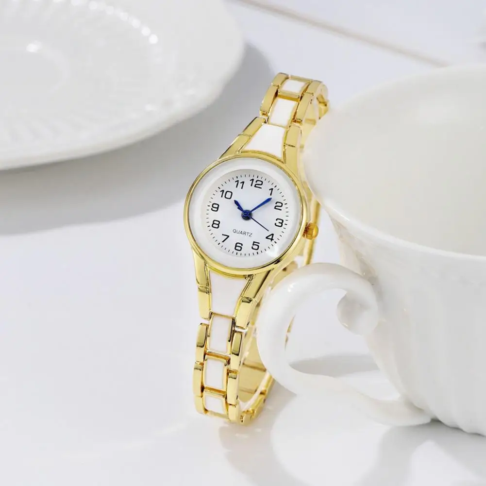 

Women Strap Watch Elegant Wristwatch Stylish Slim Strap Women's Quartz Wristwatch Elegant Steel Round 3 Hand Girls Dress Watch