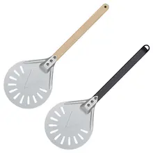 Small Round Pizza Peel with Wooden Handle #4