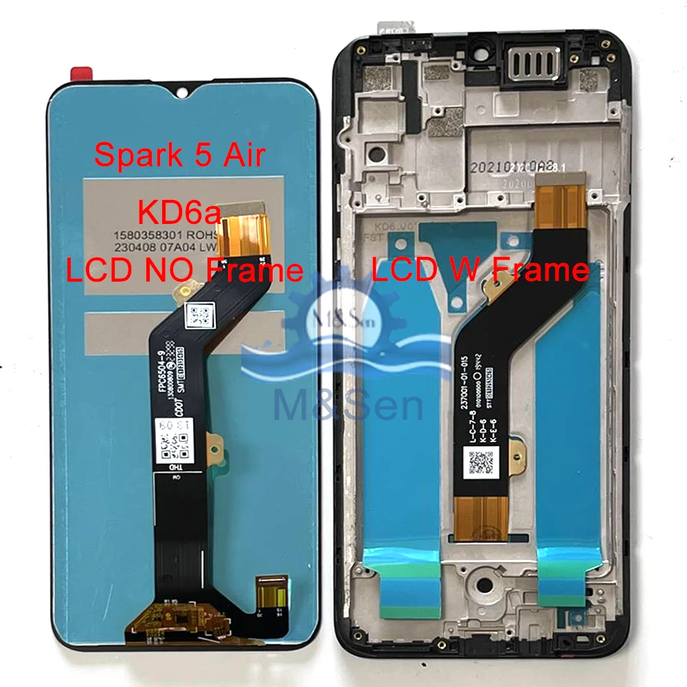 For Infinix Tecno Spark 5 5 pro KD7 LCD 5 Air KD6 Display Screen Touch Digitizer For Tecno Spark6 GO KE5 LCD KE7 6 Air KE6 Frame