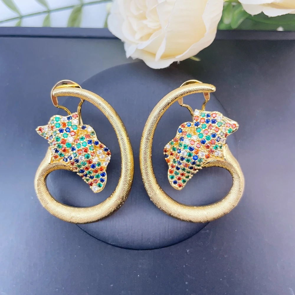 EMMA Fashion Classic Women Trendy Gold Plated Earrings Brass Girls Chunky Oversize Golden Hoop Earrings FHK30047