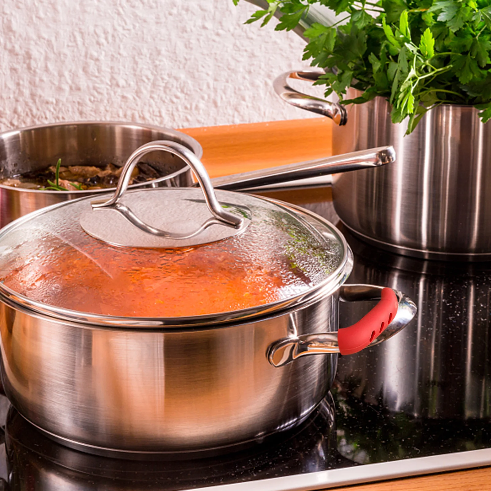

10 Pairs Silicone Pot Handle Cover Heat Resistant Anti Scalding Oil Resistant Kitchen Supplies Lightweight Suitable Wok
