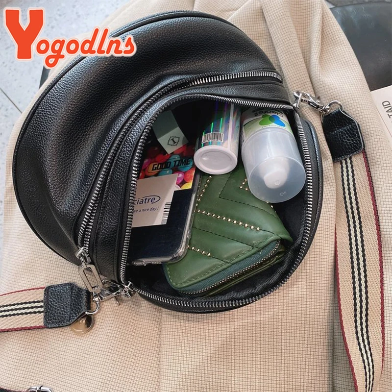 Yogodlns Wide Shoulder Strap Waist Bag Women Pu Leather Saddle Shoulder Crossbody Bag Female Fanny Pack Handbag bolsas feminina