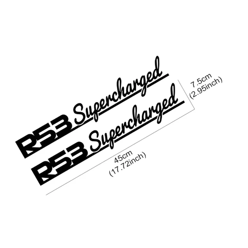 2Pcs Car Side Sticker Supercharged DIY Vinyl Decals Decor Waterproof For Mini Coopers S R53 Hatchback Auto Styling Accessories