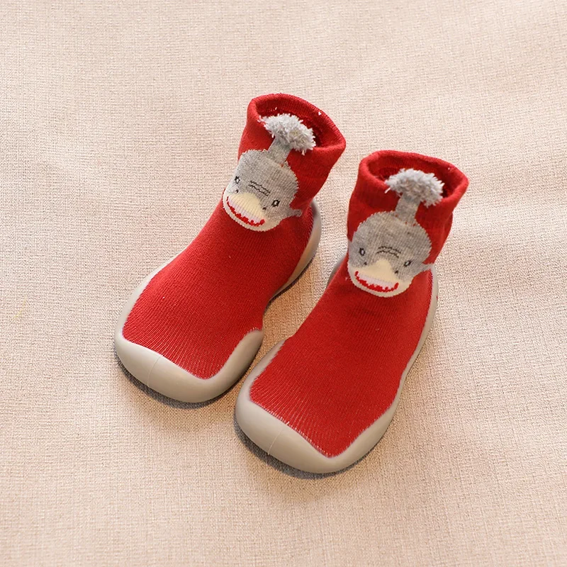 

Baby Kids Sock Shoes Infant Non-slip Shoes for Children with Animal Cartoon Mid-top Shoes Toddler Barefoot Soft Walking Slippers