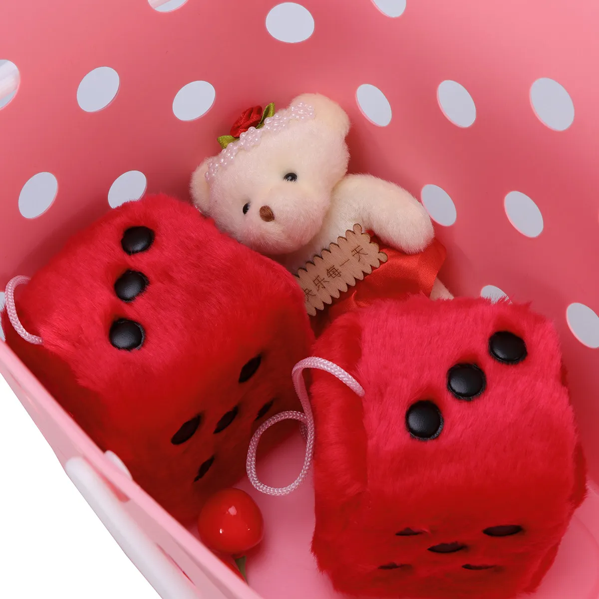 Pink PP Storage Tote Basket with Built in Handles for Bathroom Craft Organization 25x18x18cm Easy Clean Stackable Storage Basket