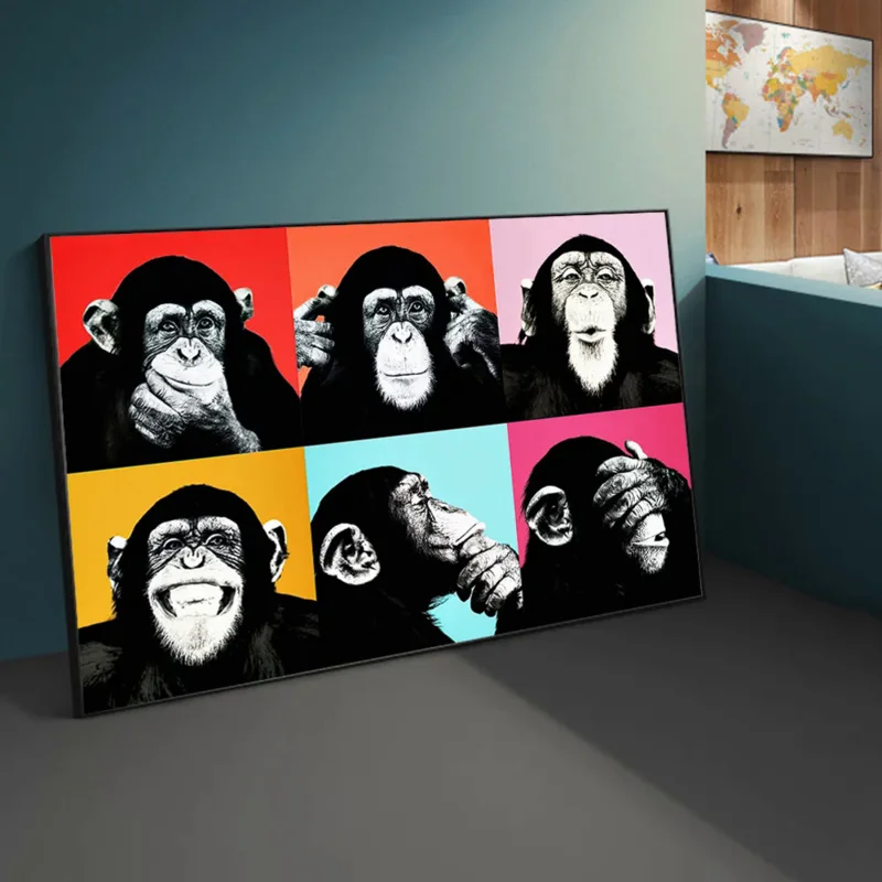 Modern Banksy Aesthetic Wall Art Funny Monkey Graffiti HD Oil On Canvas Posters And Prints Home Bedroom Living Room Decor Gifts