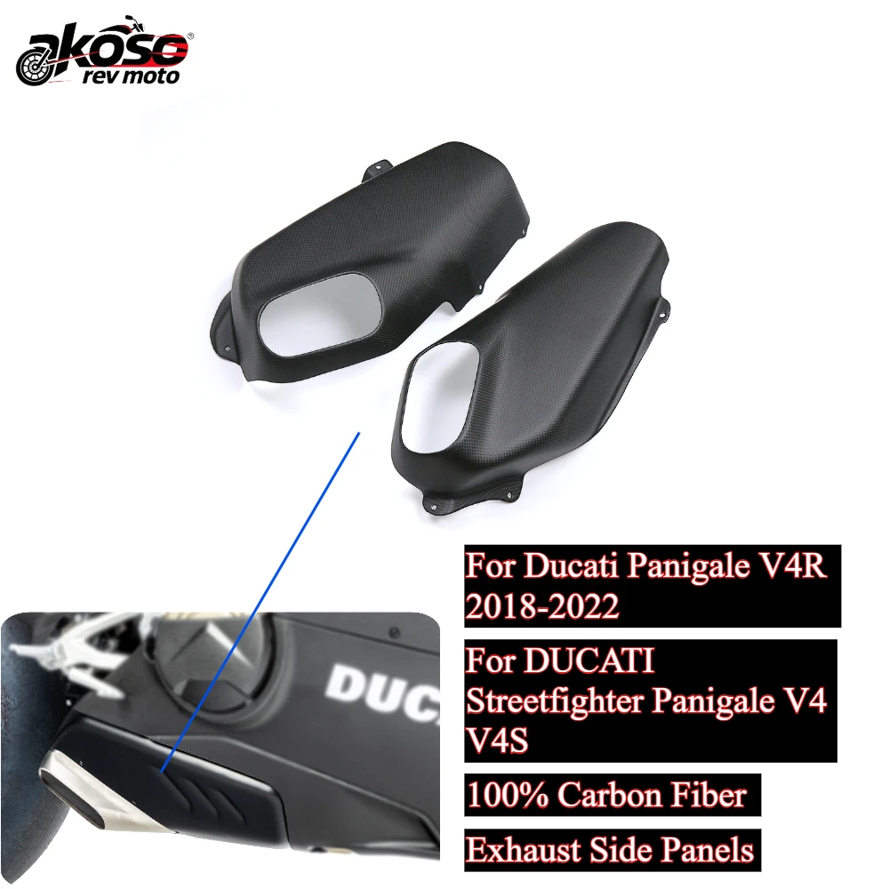 

Carbon Fiber Motorcycle Exhaust Side Panels Heat Shield Protector Guard For Ducati Panigale V4R 2018-2022 Accessories Supplies