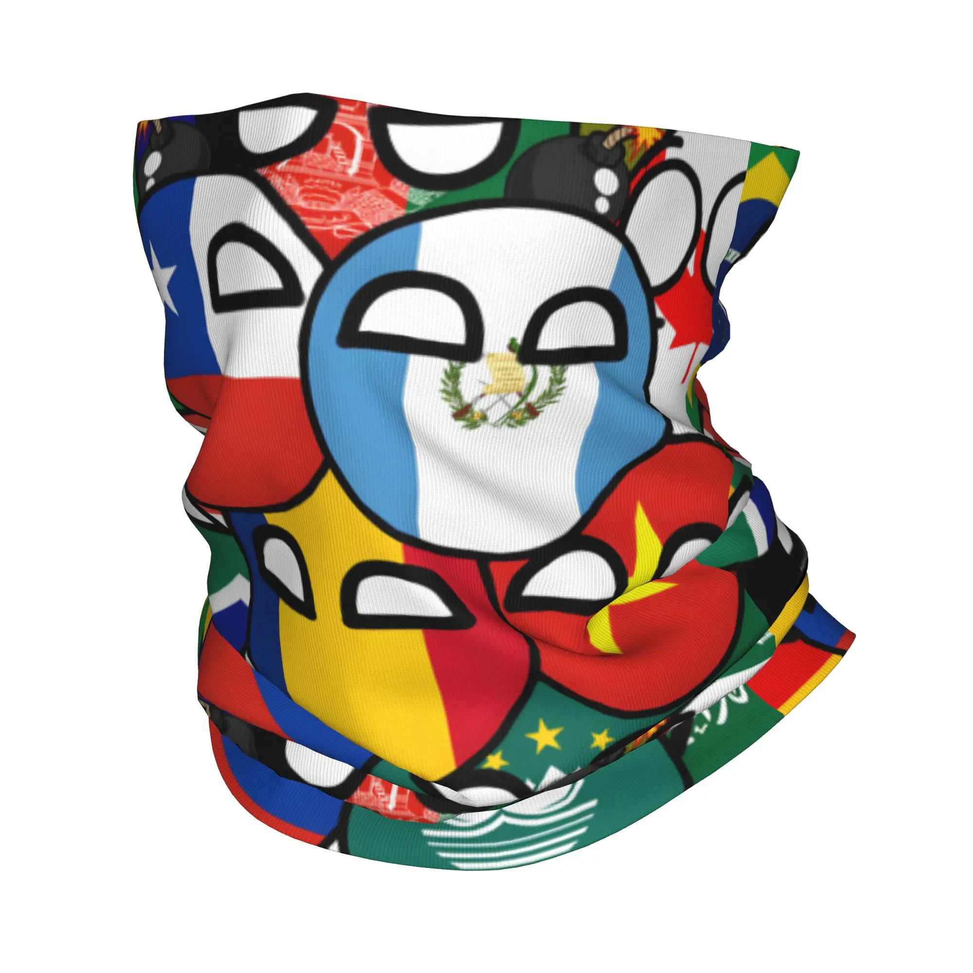 

Custom Countryball Cartoons Anime Bandana Neck Warmer Men Women Winter Hiking Ski Scarf Gaiter Classical Face Cover