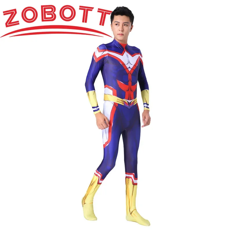 Disfraz de Anime My Hero Academia All·Might, medias para hombre, ropa de combate, disfraz de Halloween, mono de actuación