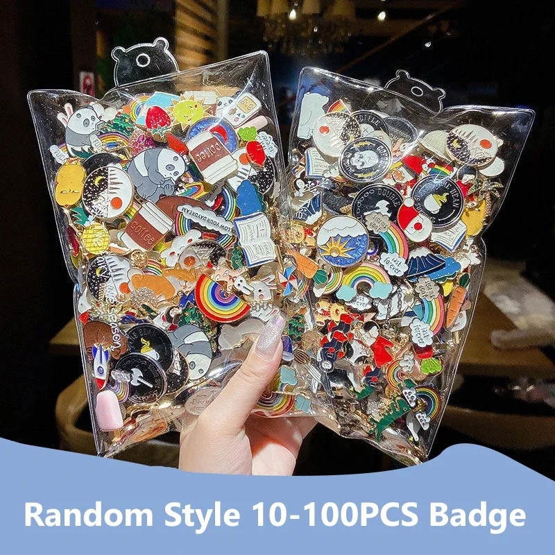 エナメル漫画バッジブローチ,ランダムバッジ,キュートなピン,パーソナライズされたアクセサリー,ジュエリーセット,衣類,バッグ,多様性,10-100個