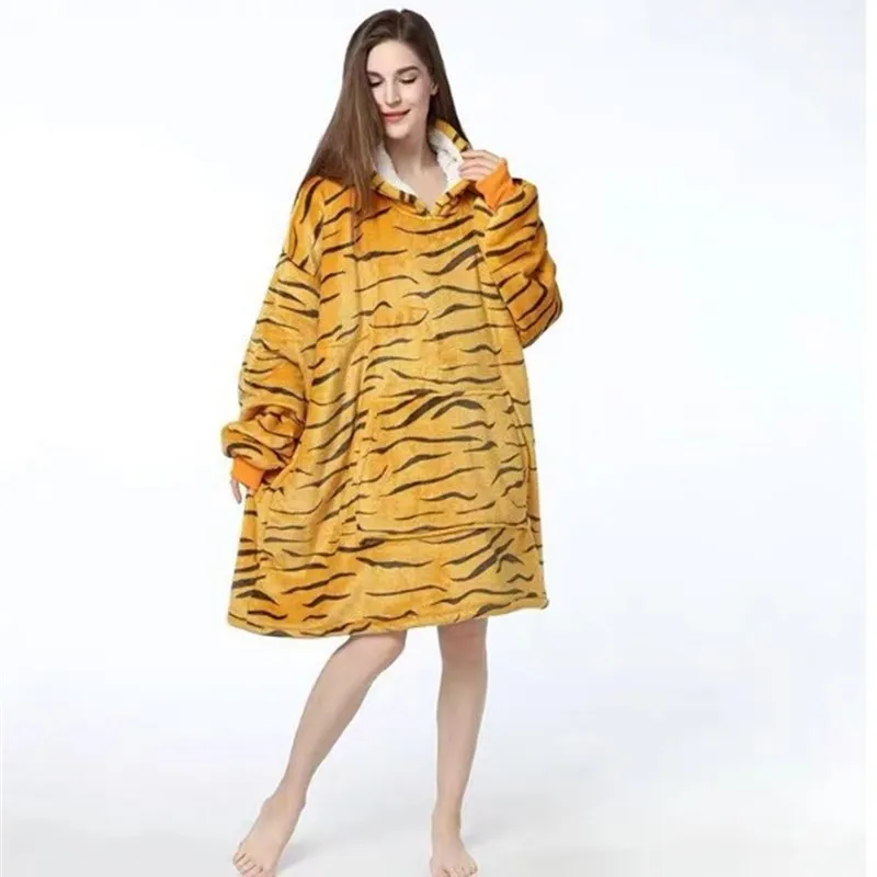 Tiger stripe large pocket lazy suit