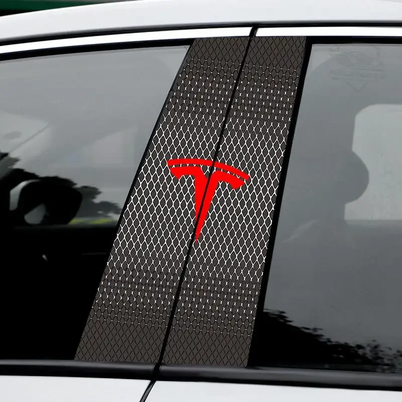 

2 шт. автомобильные наклейки на центральную стойку, декоративная наклейка для Tesla Model 3 S X Model Y Cybertruck Roadster, автомобильные аксессуары