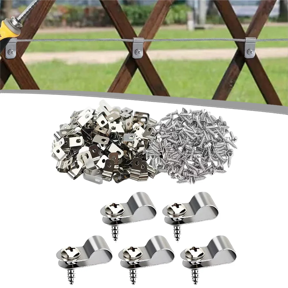 Fence Securing Clips Stainless Steel Wire Clips Outdoor Use Garden Fencing Aluminum Construction Lightweight Clips