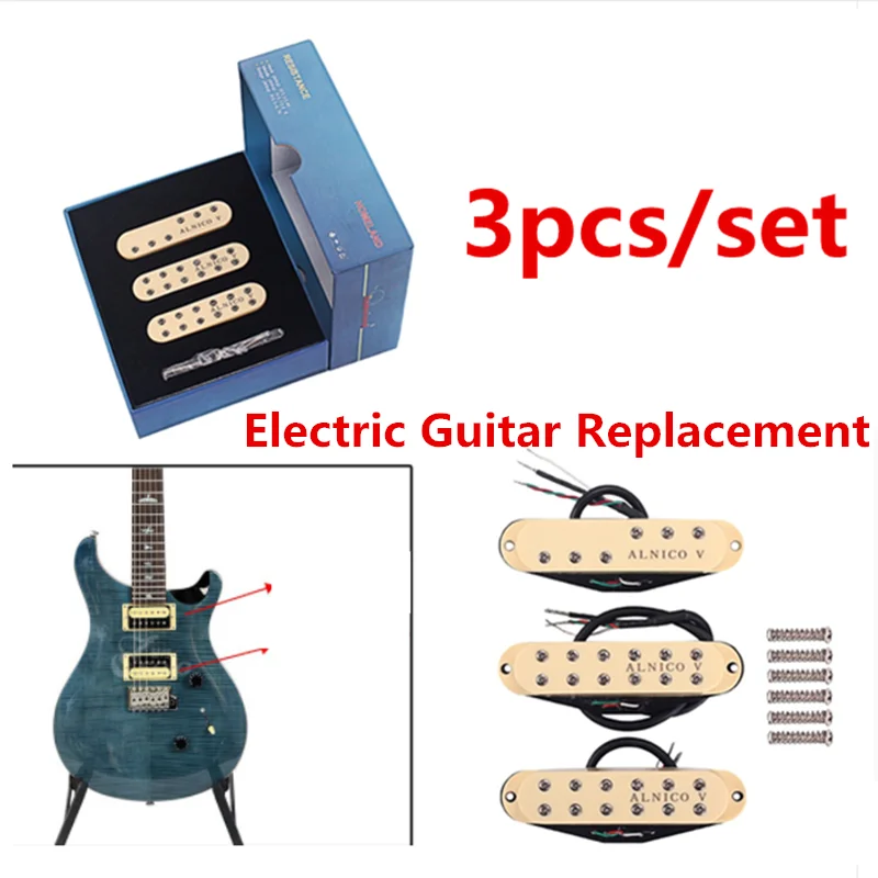 Set Of 3 Alnico V Humbucker Pickup Neck/Middle/Bridge for Electric Guitar Humbucker Pickup  Replacement Parts