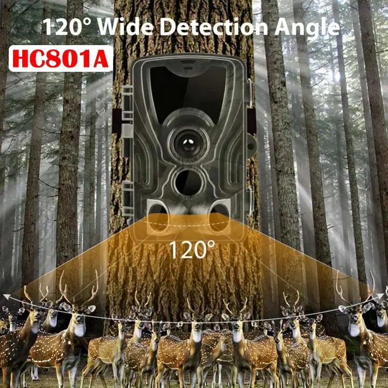 HC801A Trail Camera 1080P Wild Camera Motion Activated Outdoor Trail Scouting Night Vision Viewer for Hunting with 32GB TF Card