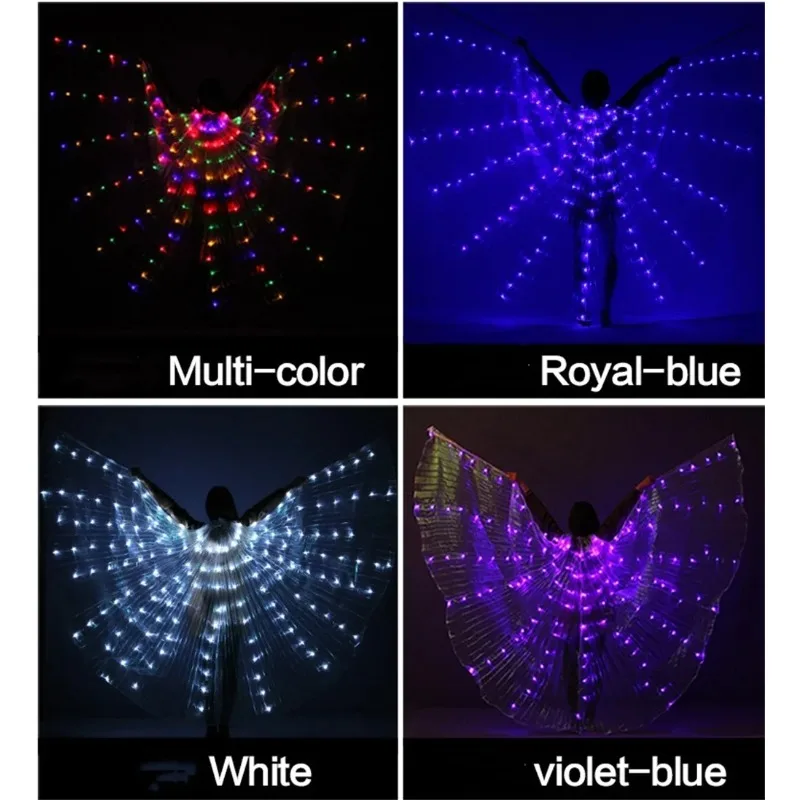 New LED Wings Belly Dance Butterfly Party Festival Performance Fluorescen Isis Wings Carnival Costumes Shows For Adult Child