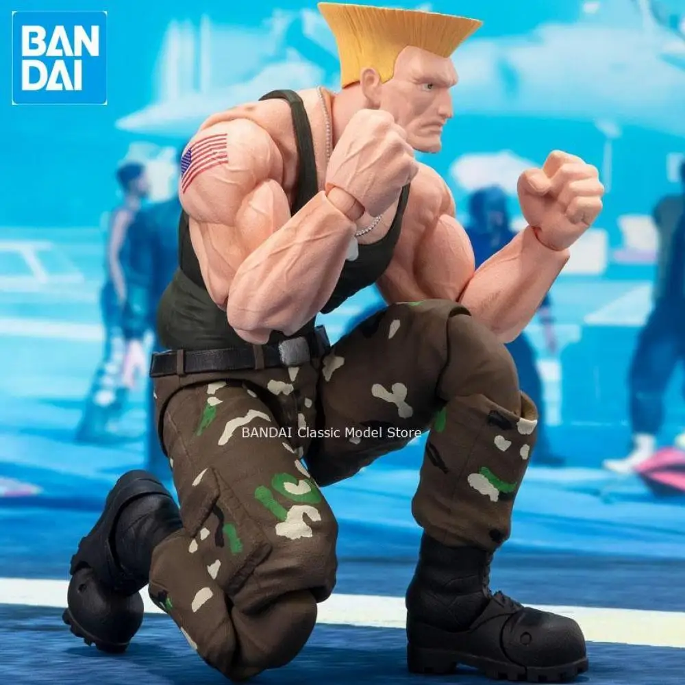 Oryginalna oficjalna oryginalna figurka Bandai S.h.figuarts Street Fighter Guile Anime Oryginalna kolekcjonerska figurka w pudełku Dollstoy