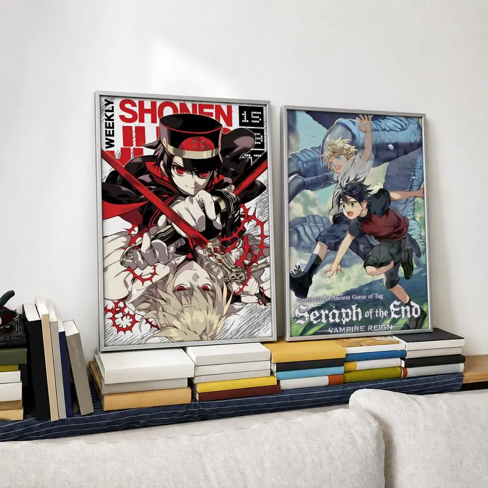 Anime Seraph of the End Poster Self‑Adhesive Waterproof PP Poster Coffee House Bar Wall Art Sticker Room Home Decor