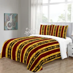 Marchi di lusso nero oro Design piumino morbido King Queen Set copripiumino Full Size 3 pezzi Set biancheria da letto copripiumino 2 federe