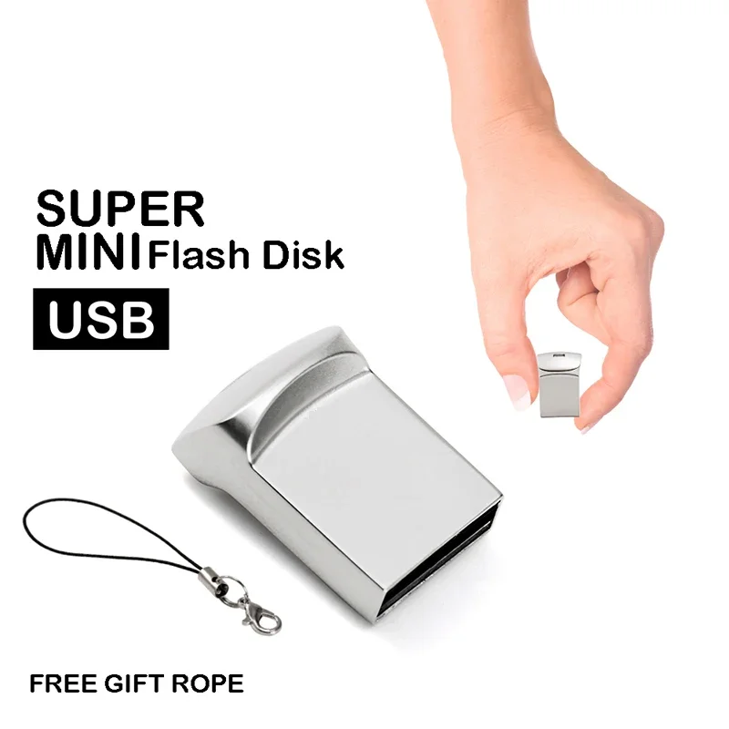 JASTER Mini USB Flash Drive 128GB Free Chain Pen Drive 64GB Metal Memory Stick 32GB Creative Memory Stick Gift 16GB