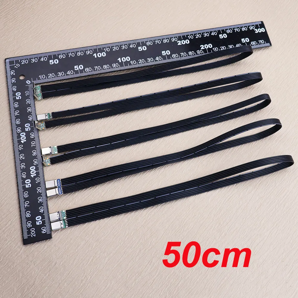 1PC Type-C  to USB 3.1 Flexible Flat Silicone Cable 65W Fast 2.0 Data Transfer Cable Charging Wire Charger Line For Camera Phone