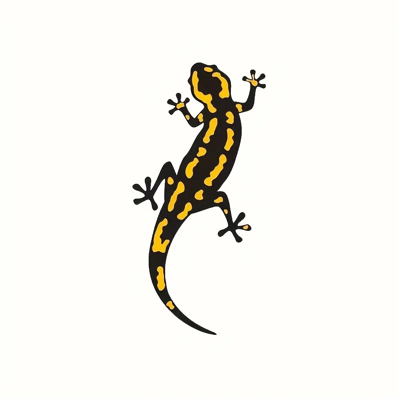 2pcs Retro Black Yellow Spotted Salamander Waterproof Vinyl Sticker For Car Motorcycle Bumper Laptop Water Bottle Window Decor