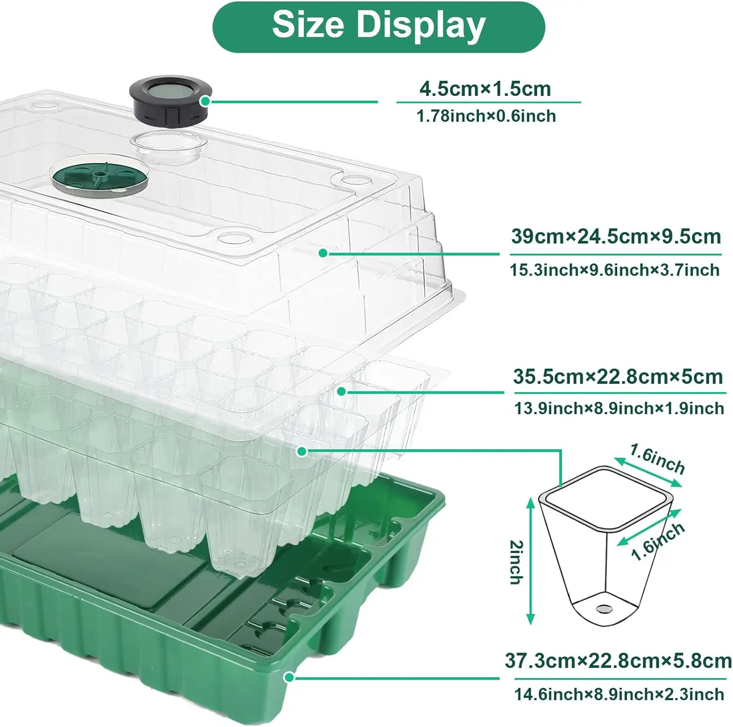 6個入り 240セル 植物育成トレイ 透明な蓋付き 室内苗温室 育苗ポット 種まきトレイ