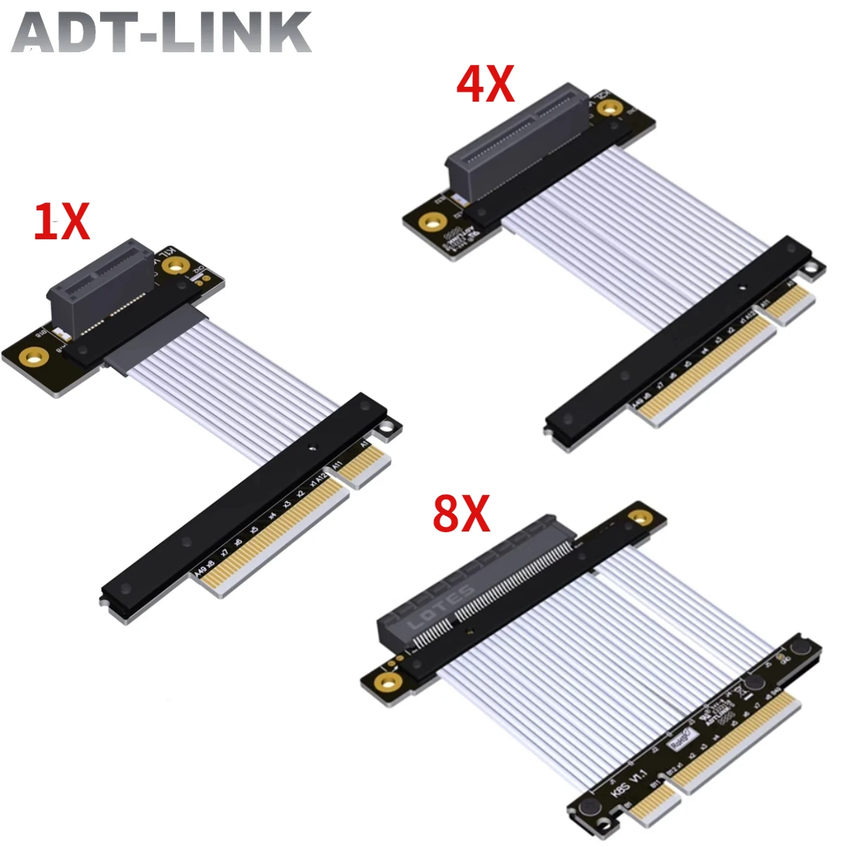 

Адаптер ADT-Link для видеокарты PCIe 1X 4X 8X, Высокоскоростной Переходник с наружной резьбы на внутреннюю резьбу PCIe x8, PCI-E X8 X4 X1