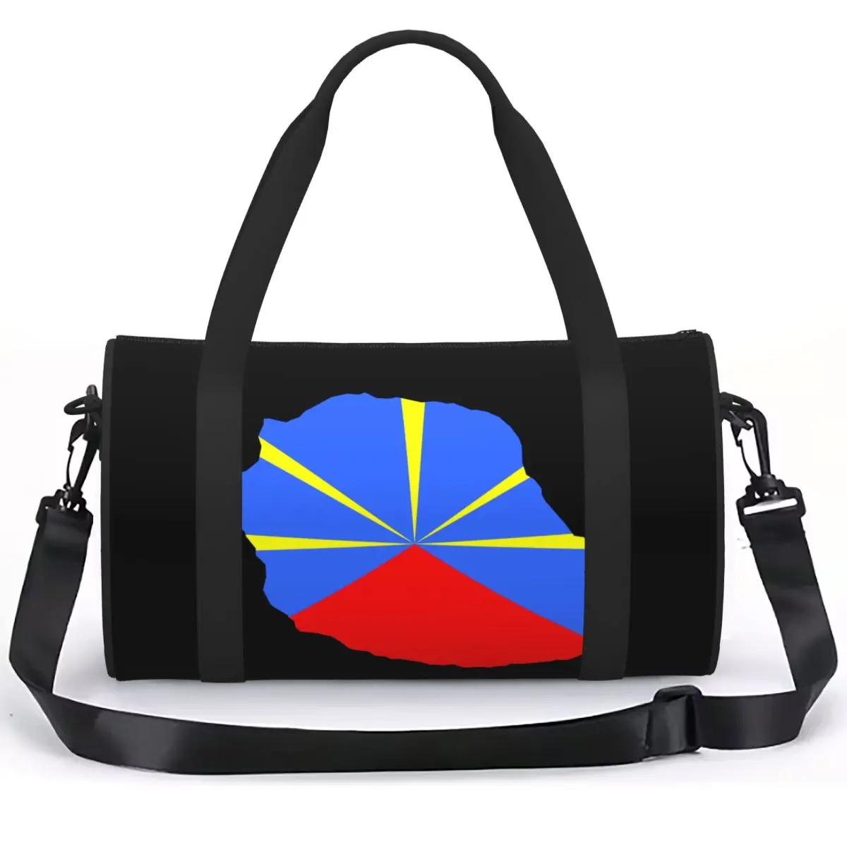 974 Reunion Island Flag Luggage Bag Large Capacity Duffle Tote Bag Handbags Gym Bags Fitness Bag for Boys Girls