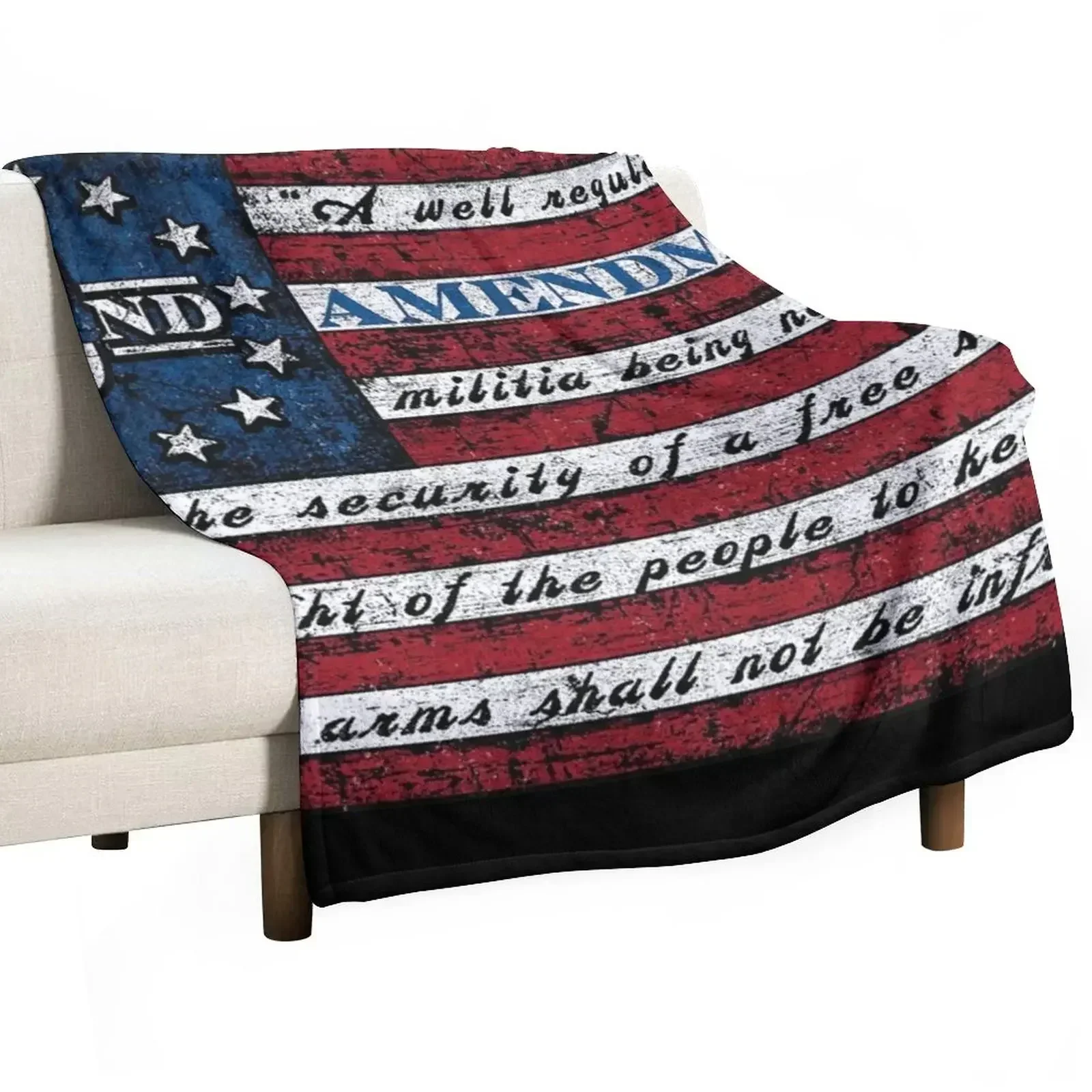 

2nd Second Amendment Flag, 1791 Vintage American Flag Throw Blanket Luxury Moving Travel Blankets