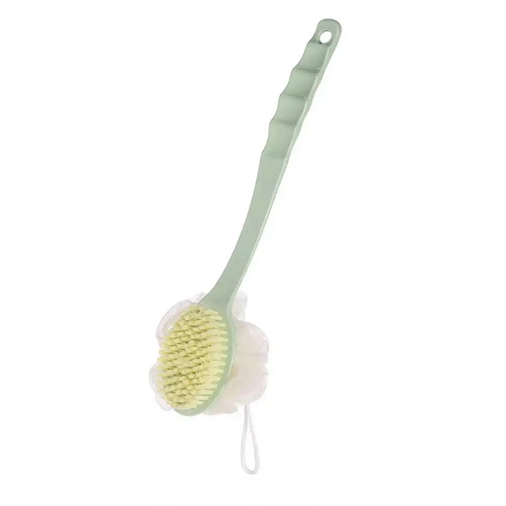 2 In1 Long Handle Rubbing Bath Brush Soft Hair Bath With Brush BrushBack Flower Belt Artifact Of Bath Bath Ball Q4M3