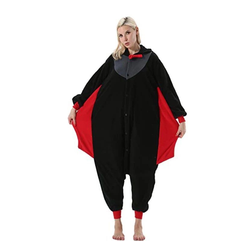 Black Bat Cartoon Pajamas Women Animal Movie Adult Christmas Gift Role Play Men Onesies