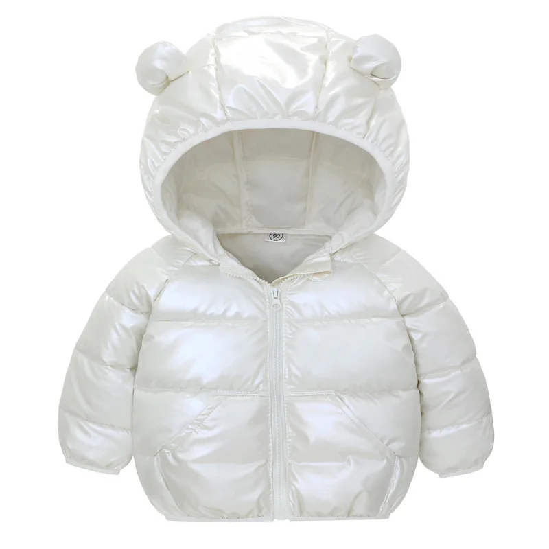 Baby Down Jackets Autumn Cute Ears Hooded Coats Winter Kids Windproof Thin Warm Outerwear Toddler Long Sleeve Clothing 2-6 Years