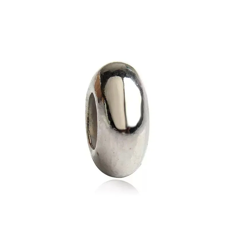 10pcs/lot Stopper Clip Beads Charms With Rubber Inside Fit European Bracelets Necklaces For Jewelry Making