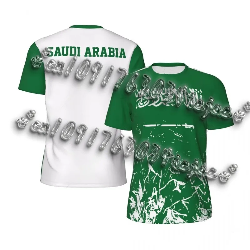 

Saudi Arabia Flag T-shirt 3D Printed Men's and Women's Running Bike Sweatshirts Casual Tops Mesh Fabric Material T-shirt