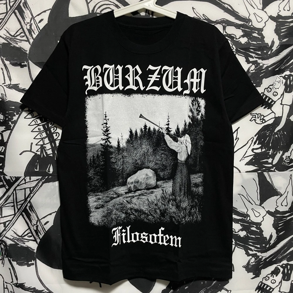 

Burzum Band Imported European and American Metal Pure Cotton Men's and Women's Spring and Summer Printed Short-sleeved T-shirts