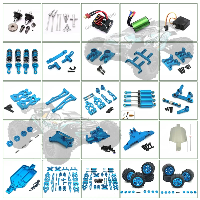 Kit de Atualização Metálica 16101PRO SG116 MAX com Amortecedor Oscilante, Caixa de Câmbio, Eixo de Transmissão, Pneu, Rolamento e Chassi para 16101 16102PRO