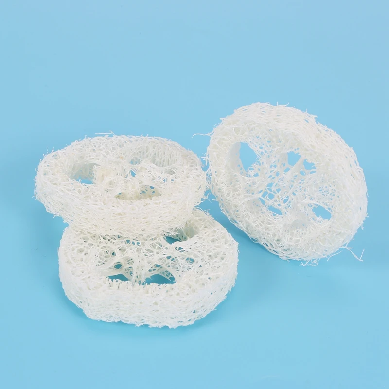 4-6Cm di larghezza 50 pz/lotto fetta di luffa naturale fai da te personalizzare strumenti di sapone, detergente, spugna Scrubber, porta sapone