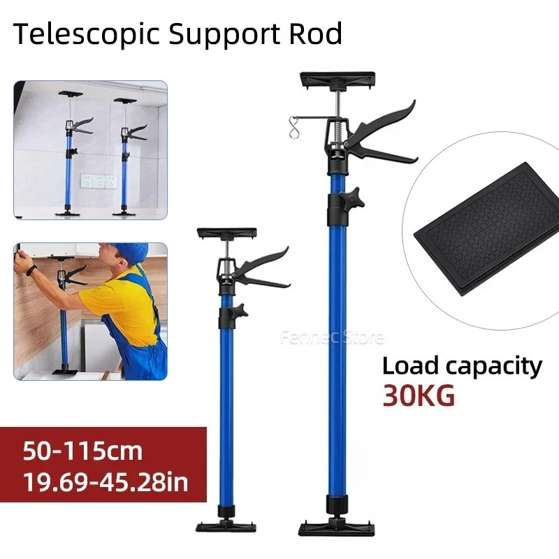 

Телескопическая опорная штанга для деревообработки с квадратным основанием 50-110 см, подъемник для деревянных потолков и дверных рам, трудосберегающий рычажный домкрат