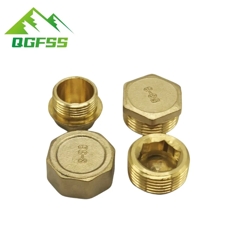 1pcs Brass Pipe Hex Head Brass End Cap Plug Fitting 1/8\