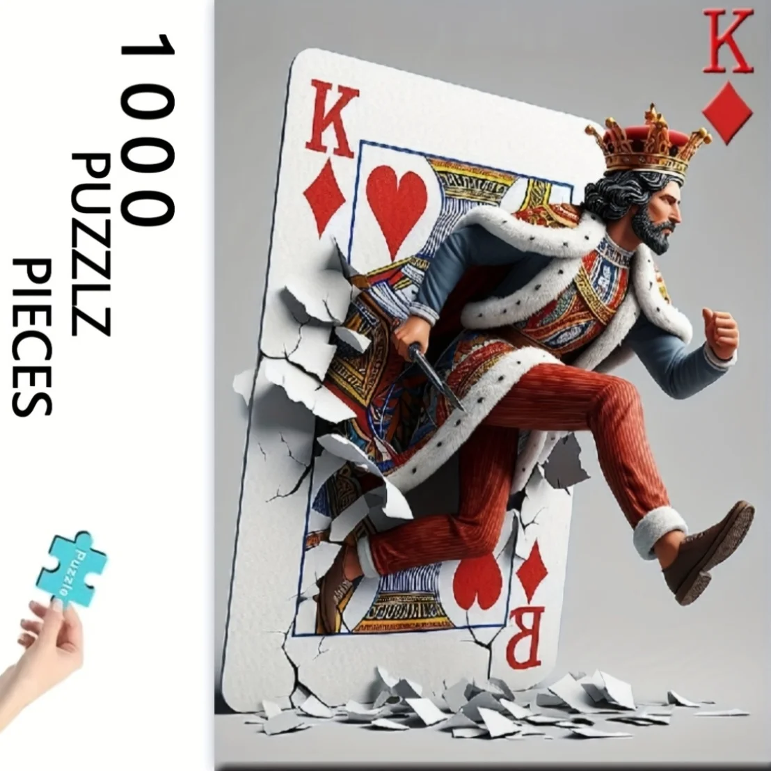 ไพ่โป๊กเกอร์คิงแบบหนา 1000 ใบ - ดีไซน์ไพ่รอยัลสีสันสดใส พร้อมสีหัวใจและสีเพชร เหมาะสำหรับค่ำเกมส์ คริสต์มาส