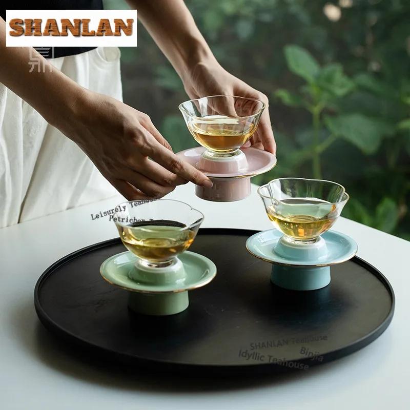 

120 мл стеклянная чашка в форме цветка, чайная чашка, эстетическая чайная чаша, кувшин для дегустации чая, ароматическая чашка, чашки Chazhan Master, домашние кафе, подарок