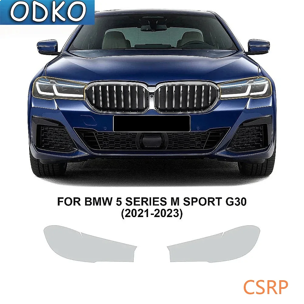 TPU Headlight for BMW 5 Series G30 M Sport 2021 2022 2023 Paint Protection Film Precut Car Clear Bra Transparent