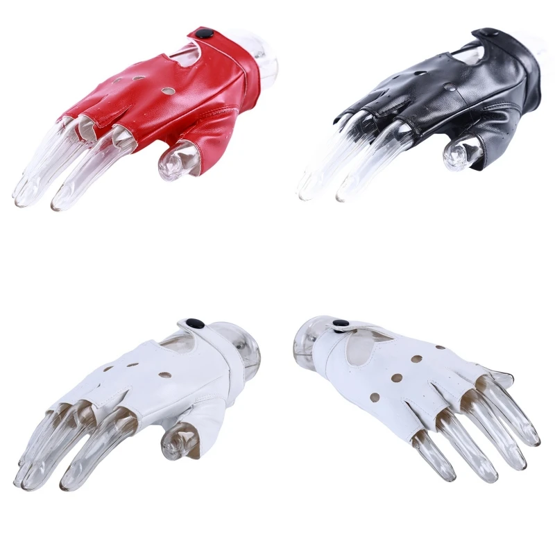 قفازات جلدية Guantes Mujer للنساء والفتيات، قفازات قلب محبة باللون الأحمر والأسود والأبيض للنساء