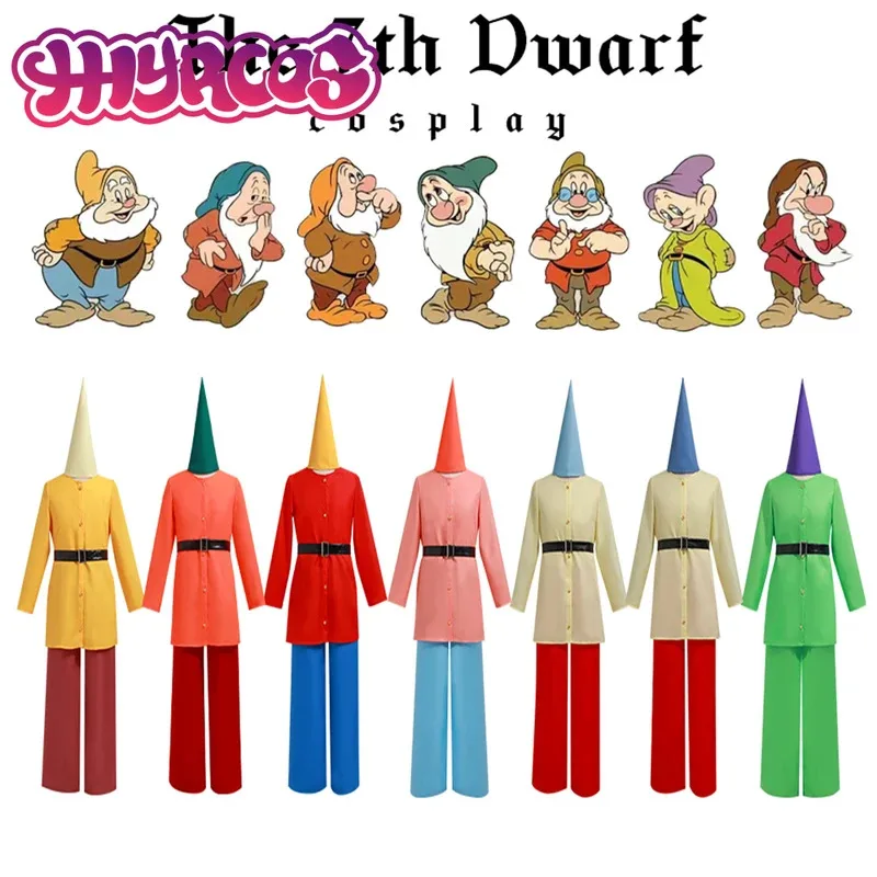 زي حفلة الفيلم أنيمي سنو وايت والأقزام السبعة أزياء تنكرية للهالوين مصنوعة حسب الطلب للكرنفالات؛ 3'v، 6.h؛ 8'