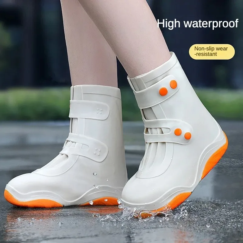 Rain Boots Women\'s Waterproof Shoe Cover Silicone Outdoor Wear Rainy Day Non-Slip Thickening and Wear-Resistant Children\'s Boots