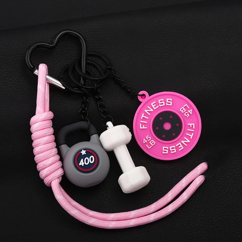 

3DMini гантели фитнес-чайник брелок для женщин и мужчин модная сумка кулон фитнес-энтузиаст спортсмен сумка украшение для ключей от машины подарок